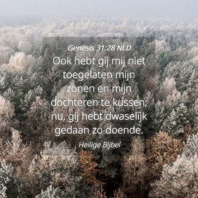Picture 04 - Genesis 31:28 NLD - Ook hebt gij mij niet toegelaten mijn zonen en - Bible Verse Picture