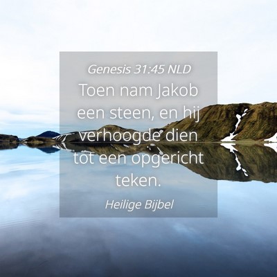 Picture 04 - Genesis 31:45 NLD - Toen nam Jakob een steen, en hij verhoogde dien - Bible Verse Picture