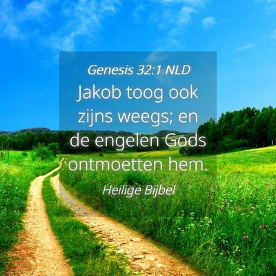 Picture 04 - Genesis 32:1 NLD - Jakob toog ook zijns weegs; en de engelen Gods - Bible Verse Picture