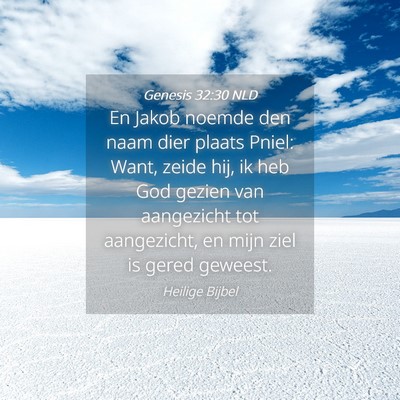 Picture 04 - Genesis 32:30 NLD - En Jakob noemde den naam dier plaats Pniel: Want, - Bible Verse Picture