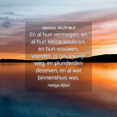 Picture 04 - Genesis 34:29 NLD - En al hun vermogen, en al hun kleine kinderen, en - Bible Verse Picture