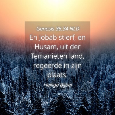 Picture 04 - Genesis 36:34 NLD - En Jobab stierf, en Husam, uit der Temanieten - Bible Verse Picture