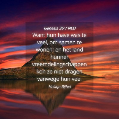 Picture 04 - Genesis 36:7 NLD - Want hun have was te veel, om samen te wonen; en - Bible Verse Picture