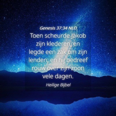 Picture 04 - Genesis 37:34 NLD - Toen scheurde Jakob zijn klederen, en legde een - Bible Verse Picture