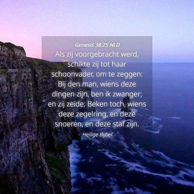 Picture 04 - Genesis 38:25 NLD - Als zij voorgebracht werd, schikte zij tot haar - Bible Verse Picture