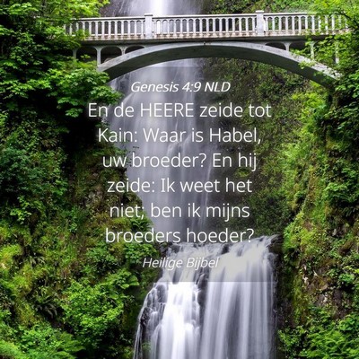 Picture 04 - Genesis 4:9 NLD - En de HEERE zeide tot Kain: Waar is Habel, uw - Bible Verse Picture