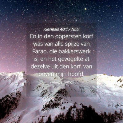 Picture 04 - Genesis 40:17 NLD - En in den oppersten korf was van alle spijze van - Bible Verse Picture