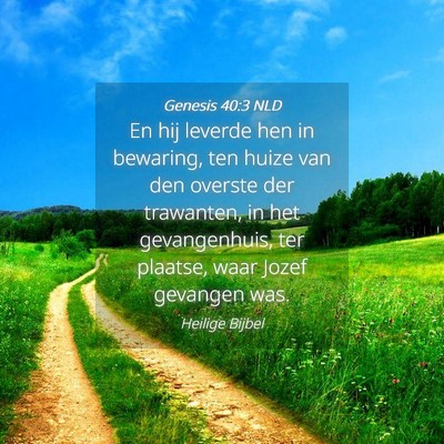 Picture 04 - Genesis 40:3 NLD - En hij leverde hen in bewaring, ten huize van den - Bible Verse Picture