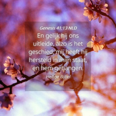 Picture 04 - Genesis 41:13 NLD - En gelijk hij ons uitleide, alzo is het geschied; - Bible Verse Picture