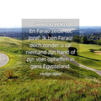 Picture 04 - Genesis 41:44 NLD - En Farao zeide tot Jozef: Ik ben Farao! doch - Bible Verse Picture