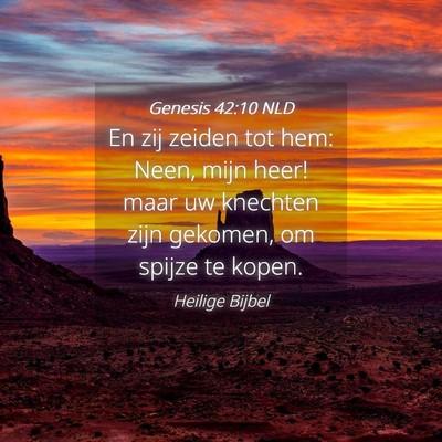 Picture 04 - Genesis 42:10 NLD - En zij zeiden tot hem: Neen, mijn heer! maar uw - Bible Verse Picture