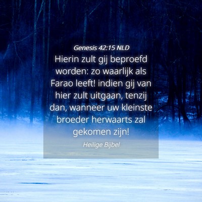 Picture 04 - Genesis 42:15 NLD - Hierin zult gij beproefd worden: zo waarlijk als - Bible Verse Picture