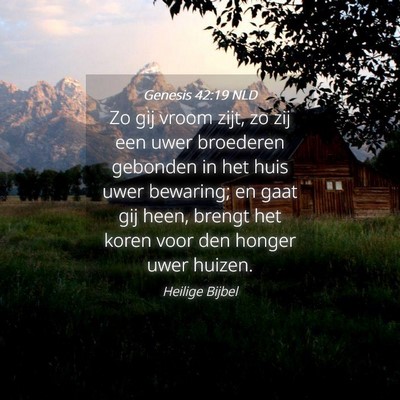 Picture 04 - Genesis 42:19 NLD - Zo gij vroom zijt, zo zij een uwer broederen - Bible Verse Picture