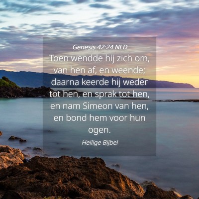 Picture 04 - Genesis 42:24 NLD - Toen wendde hij zich om, van hen af, en weende; - Bible Verse Picture