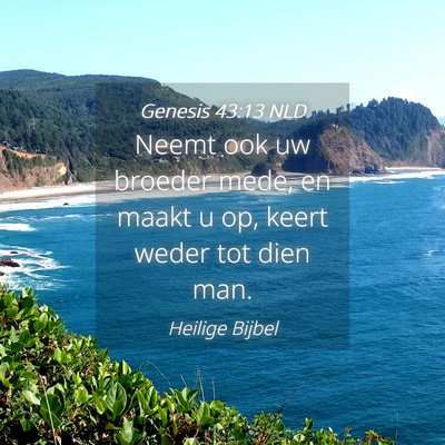 Picture 04 - Genesis 43:13 NLD - Neemt ook uw broeder mede, en maakt u op, keert - Bible Verse Picture