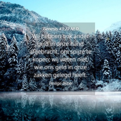 Picture 04 - Genesis 43:22 NLD - Wij hebben ook ander geld in onze hand - Bible Verse Picture