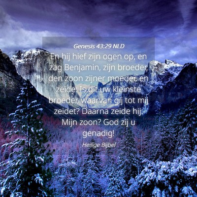 Picture 04 - Genesis 43:29 NLD - En hij hief zijn ogen op, en zag Benjamin, zijn - Bible Verse Picture
