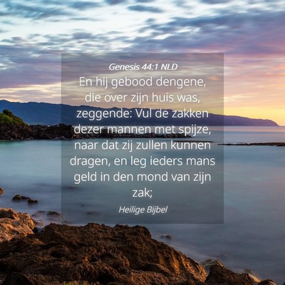 Picture 04 - Genesis 44:1 NLD - En hij gebood dengene, die over zijn huis was, - Bible Verse Picture