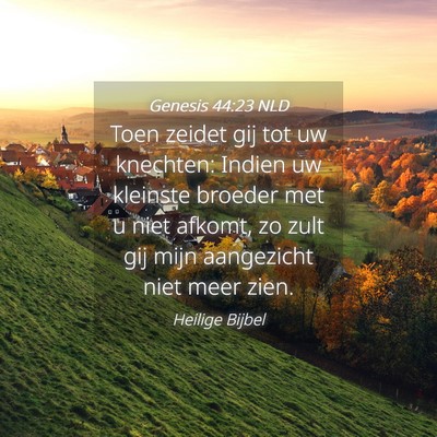 Picture 04 - Genesis 44:23 NLD - Toen zeidet gij tot uw knechten: Indien uw - Bible Verse Picture