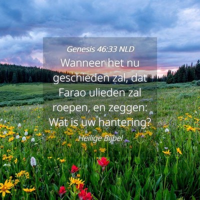 Picture 04 - Genesis 46:33 NLD - Wanneer het nu geschieden zal, dat Farao ulieden - Bible Verse Picture