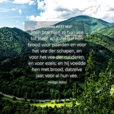 Picture 04 - Genesis 47:17 NLD - Toen brachten zij hun vee tot Jozef; en Jozef gaf - Bible Verse Picture