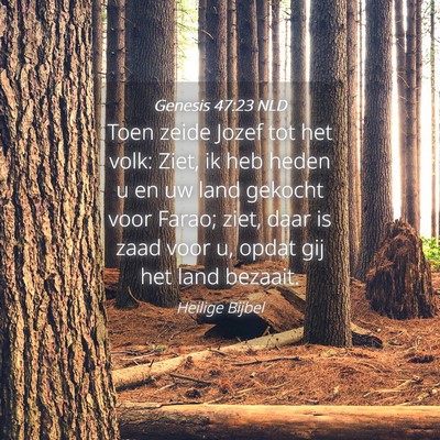 Picture 04 - Genesis 47:23 NLD - Toen zeide Jozef tot het volk: Ziet, ik heb heden - Bible Verse Picture