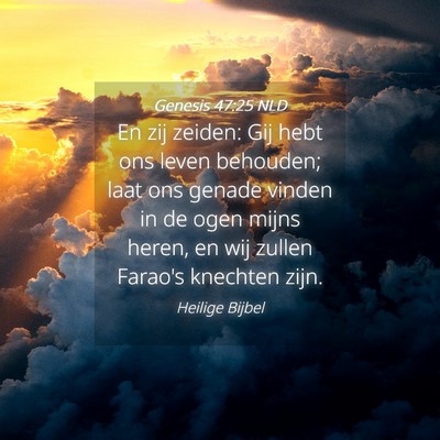 Picture 04 - Genesis 47:25 NLD - En zij zeiden: Gij hebt ons leven behouden; laat - Bible Verse Picture