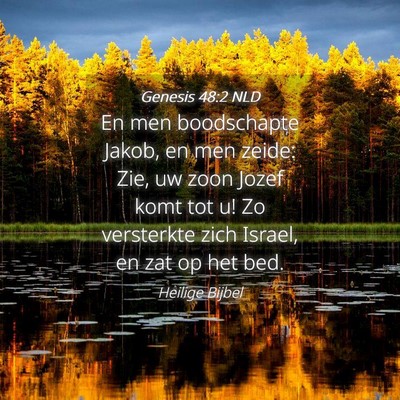 Picture 04 - Genesis 48:2 NLD - En men boodschapte Jakob, en men zeide: Zie, uw - Bible Verse Picture