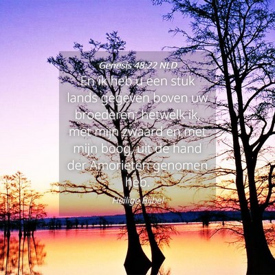 Picture 04 - Genesis 48:22 NLD - En ik heb u een stuk lands gegeven boven uw - Bible Verse Picture