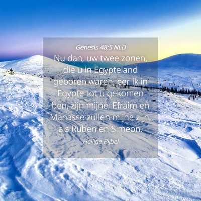 Picture 04 - Genesis 48:5 NLD - Nu dan, uw twee zonen, die u in Egypteland - Bible Verse Picture