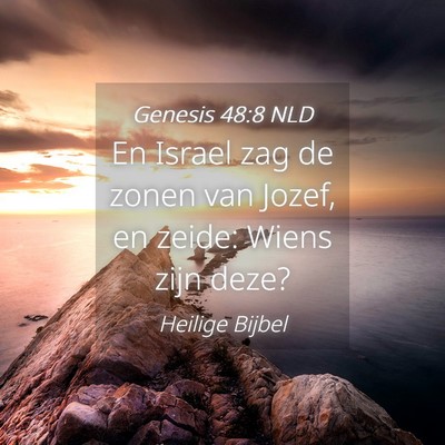 Picture 04 - Genesis 48:8 NLD - En Israel zag de zonen van Jozef, en zeide: Wiens - Bible Verse Picture