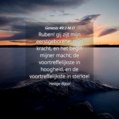 Picture 04 - Genesis 49:3 NLD - Ruben! gij zijt mijn eerstgeborene, mijn kracht, - Bible Verse Picture