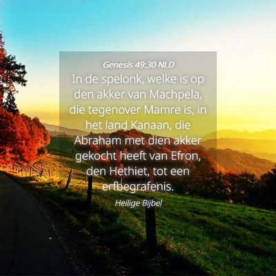 Picture 04 - Genesis 49:30 NLD - In de spelonk, welke is op den akker van - Bible Verse Picture
