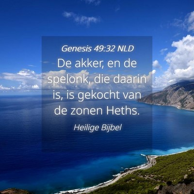 Picture 04 - Genesis 49:32 NLD - De akker, en de spelonk, die daarin is, is - Bible Verse Picture