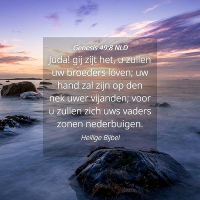 Picture 04 - Genesis 49:8 NLD - Juda! gij zijt het, u zullen uw broeders loven; - Bible Verse Picture