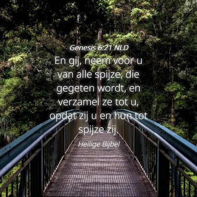 Picture 04 - Genesis 6:21 NLD - En gij, neem voor u van alle spijze, die gegeten - Bible Verse Picture