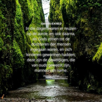 Picture 04 - Genesis 6:4 NLD - In die dagen waren er reuzen op de aarde, en ook - Bible Verse Picture
