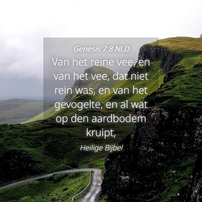 Picture 04 - Genesis 7:8 NLD - Van het reine vee, en van het vee, dat niet rein - Bible Verse Picture