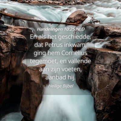 Picture 04 - Handelingen 10:25 NLD - En als het geschiedde, dat Petrus inkwam, ging - Bible Verse Picture