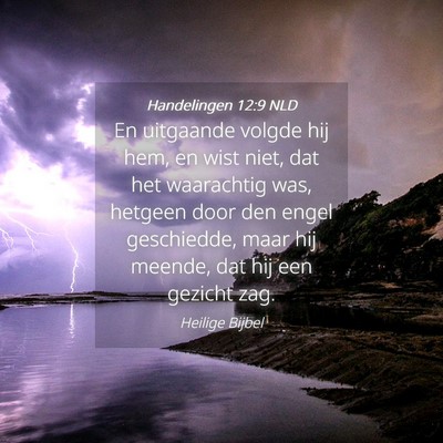Picture 04 - Handelingen 12:9 NLD - En uitgaande volgde hij hem, en wist niet, dat - Bible Verse Picture