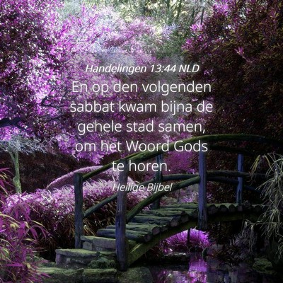 Picture 04 - Handelingen 13:44 NLD - En op den volgenden sabbat kwam bijna de gehele - Bible Verse Picture