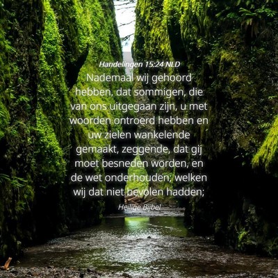 Picture 04 - Handelingen 15:24 NLD - Nademaal wij gehoord hebben, dat sommigen, die - Bible Verse Picture