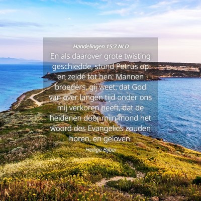 Picture 04 - Handelingen 15:7 NLD - En als daarover grote twisting geschiedde, stond - Bible Verse Picture
