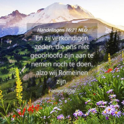 Picture 04 - Handelingen 16:21 NLD - En zij verkondigen zeden, die ons niet geoorloofd - Bible Verse Picture