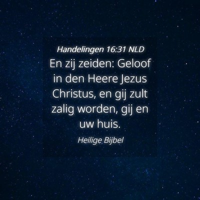 Picture 04 - Handelingen 16:31 NLD - En zij zeiden: Geloof in den Heere Jezus - Bible Verse Picture