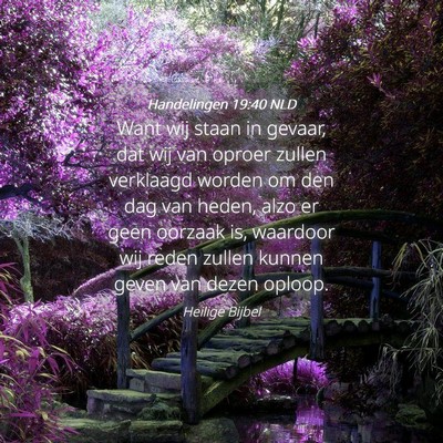 Picture 04 - Handelingen 19:40 NLD - Want wij staan in gevaar, dat wij van oproer - Bible Verse Picture