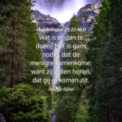 Picture 04 - Handelingen 21:22 NLD - Wat is er dan te doen? Het is gans nodig, dat de - Bible Verse Picture