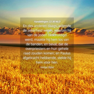 Picture 04 - Handelingen 22:30 NLD - En des anderen daags, willende de zekerheid - Bible Verse Picture