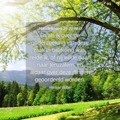 Picture 04 - Handelingen 25:20 NLD - En als ik over de onderzoeking van deze zaak in - Bible Verse Picture