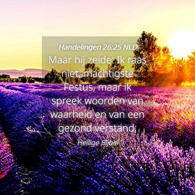 Picture 04 - Handelingen 26:25 NLD - Maar hij zeide: Ik raas niet, machtigste Festus, - Bible Verse Picture